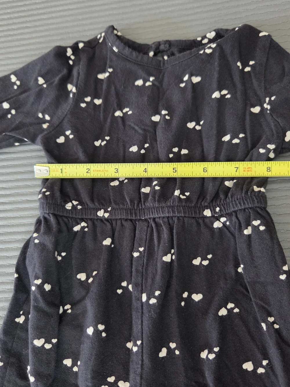 Baby Old Navy Black Heart-Print One-Piece Romper 6/12 M